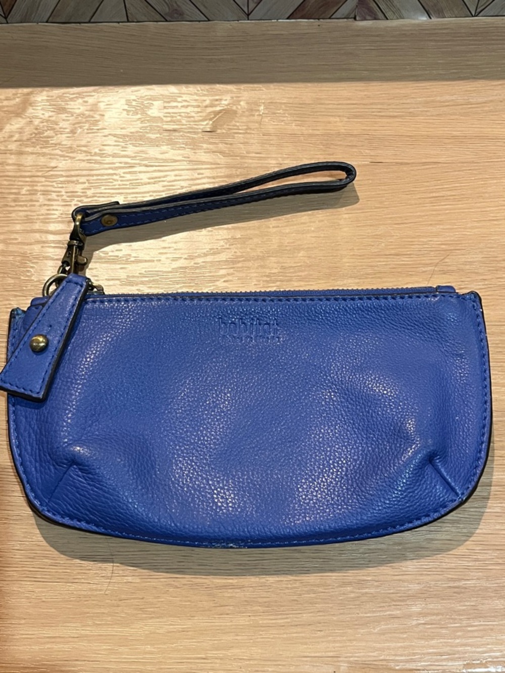 Habitat Blue Leather Wristlet Clutch